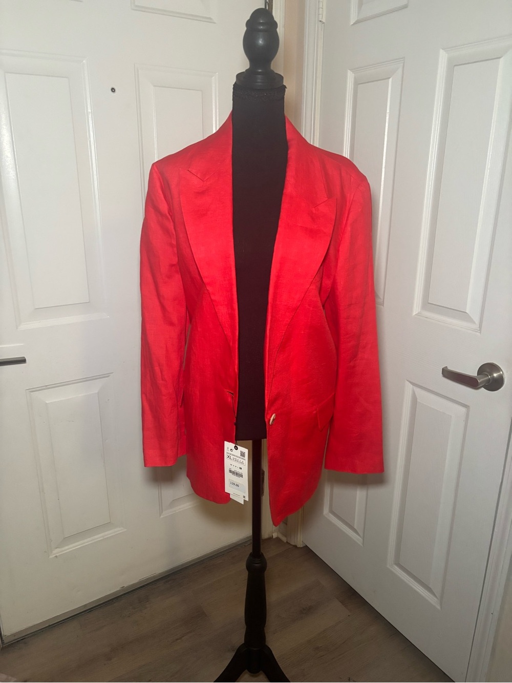 Zara Red Open-Front Women's Blazer